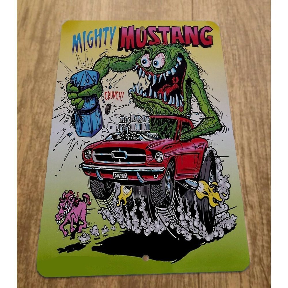 Mighty Mustang Art 8x12 Metal Wall Car Sign Garage Poster